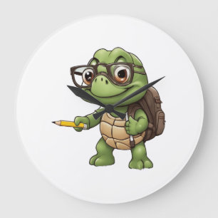 Reloj Redondo Grande Tortuga vuelve a la escuela