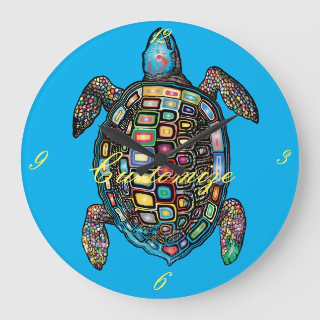 Reloj Redondo Grande Tortugas marinas Thunder_Cove (Anverso)