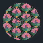 Reloj Redondo Grande Toucanes y piñas tropicales Art Deco<br><div class="desc">Mantén el tiempo en estilo tropical con este reloj con estampado tocano y piña exótico,  perfecto para interiores brillantes y audaces.</div>