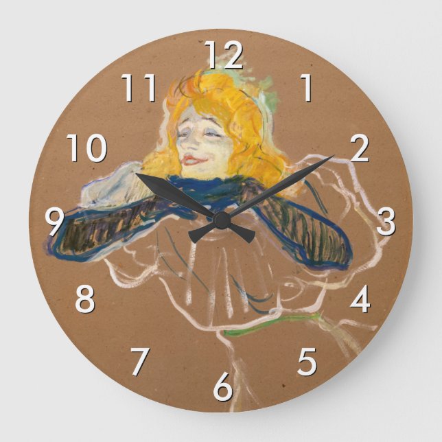 Reloj Redondo Grande Toulouse-Lautrec - Yvette Guilbert Singing (Anverso)
