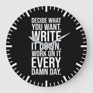 Reloj Redondo Grande Trabajar Todos Los Días - Gimnasio, Hustle, Éxito