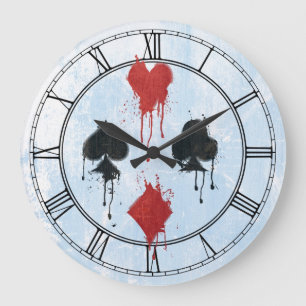 Reloj Redondo Grande Trajes de tarjetas con aerosol