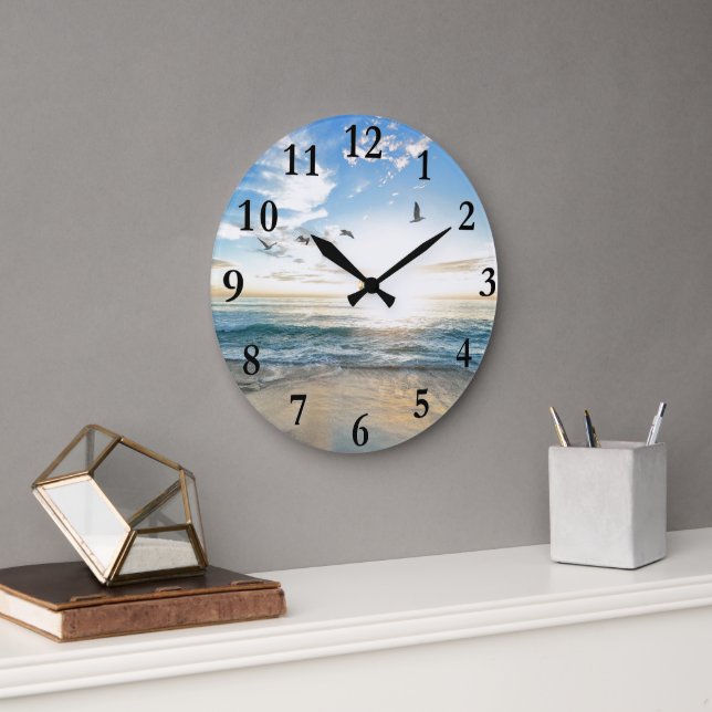 Reloj Redondo Grande  Tranquilas playas tropicales caribeñas y aves  (Oficina)