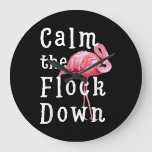Reloj Redondo Grande Tranquilizar Al Chica Flamingo Gracioso Flamingo