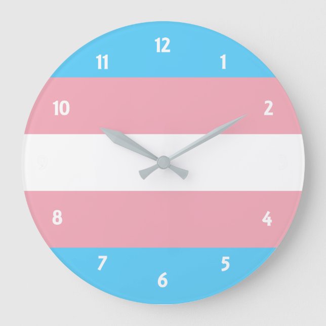 Reloj Redondo Grande Transgender Pride (Anverso)
