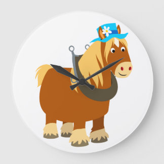 Reloj Redondo Grande Trato Personalizado lindo Breton Horse Wall Clock