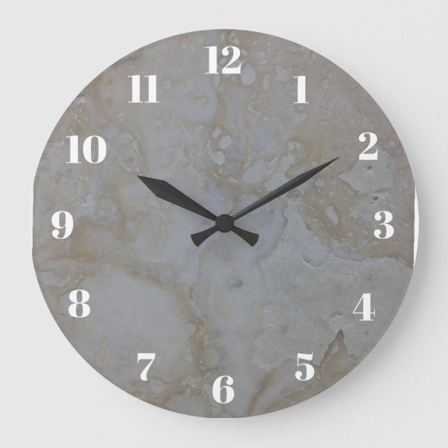 Reloj Redondo Grande Travertine Stone Look (Anverso)