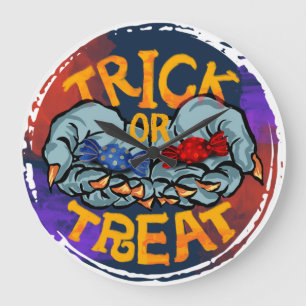 Reloj Redondo Grande Treak o Treak Scary Halloween Calabaza