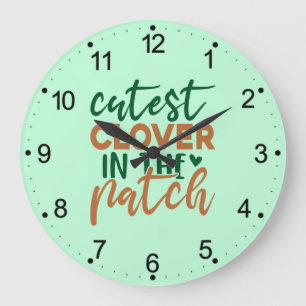 Reloj Redondo Grande Trébol más lindo del parche St Patrick's-60863