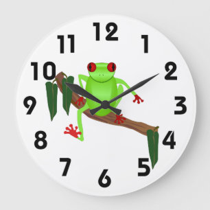 Reloj Redondo Grande Tree Frog Clock