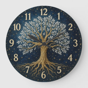 Reloj Redondo Grande Tree of life symbolic balance and harmony art