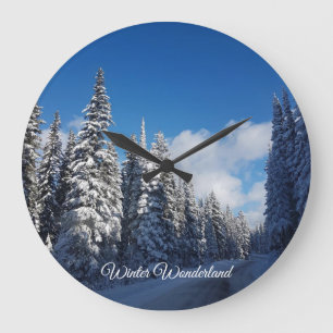 Reloj Redondo Grande trees  peaceful calming snow  scenery winter