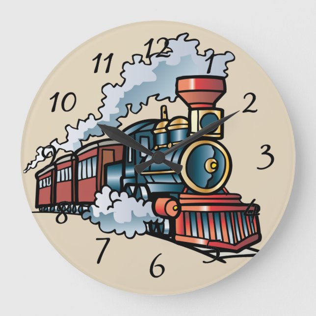 Reloj Redondo Grande Tren animado (Anverso)