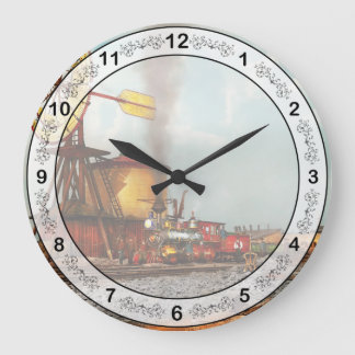 Reloj Redondo Grande Tren - Civil - El molino de viento en Laramie 1869
