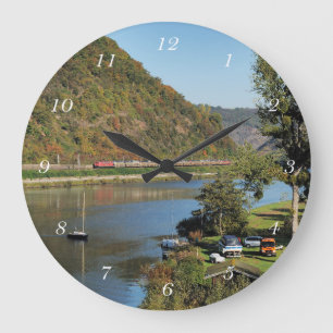 Reloj Redondo Grande Tren de carga con Löf