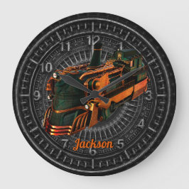 Reloj Redondo Grande Tren de vapor industrial