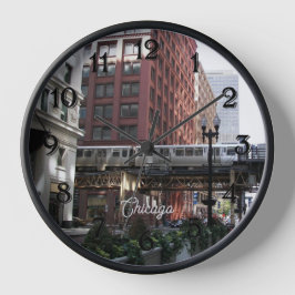 Reloj Redondo Grande Tren elevado de Chicago Loop