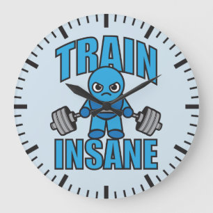 Reloj Redondo Grande TREN INSANE Kawaii Weightlifter Diciembre entrenam