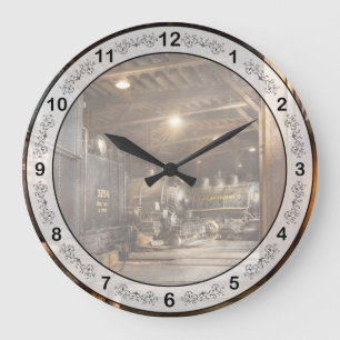 Reloj Redondo Grande Tren - Listo en la rotonda