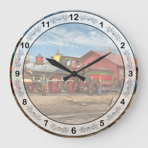 Reloj Redondo Grande Tren - Locomotora - Apache número 23 1868