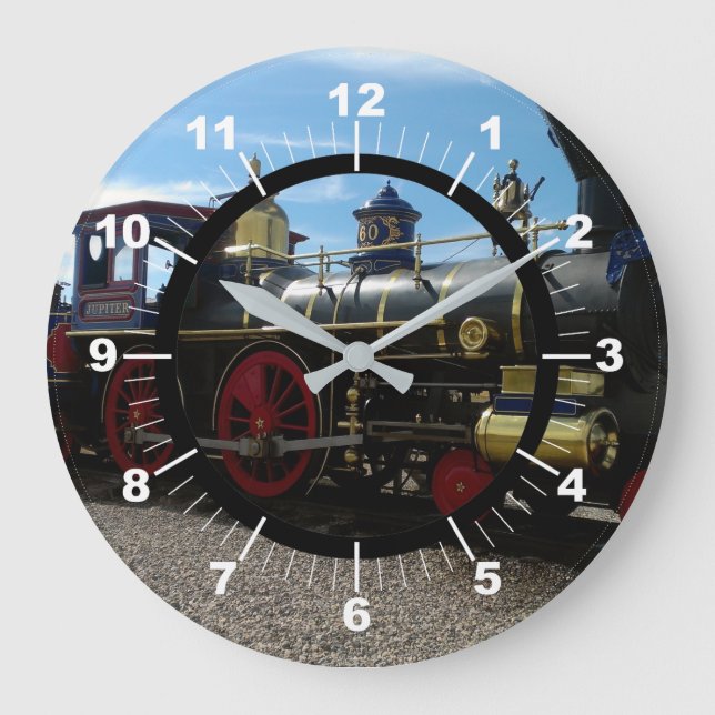 Reloj Redondo Grande Tren viejo (Anverso)