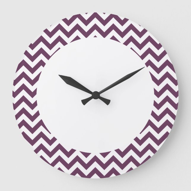 Reloj Redondo Grande Trendy Chevron Wall Clock (Anverso)