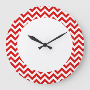 Reloj Redondo Grande Trendy Chevron Wall Clock