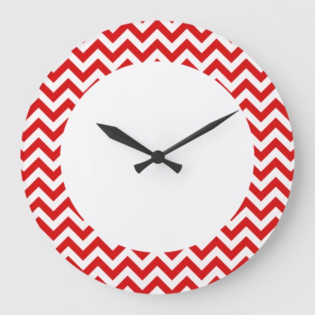 Reloj Redondo Grande Trendy Chevron Wall Clock (Anverso)