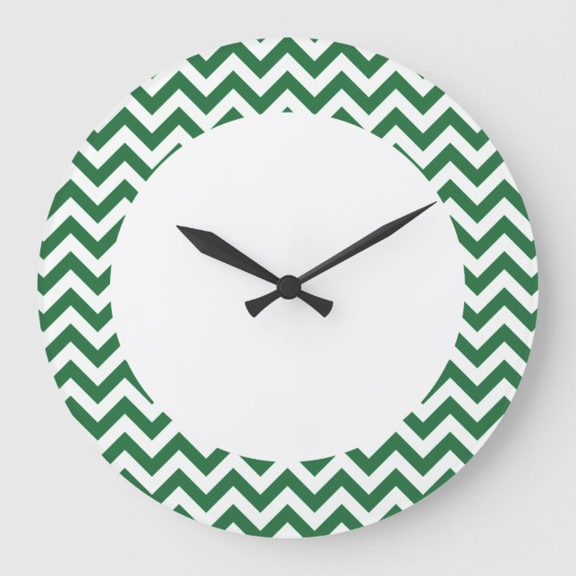 Reloj Redondo Grande Trendy Chevron Wall Clock (Anverso)