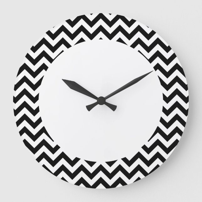 Reloj Redondo Grande Trendy Chevron Wall Clock (Anverso)