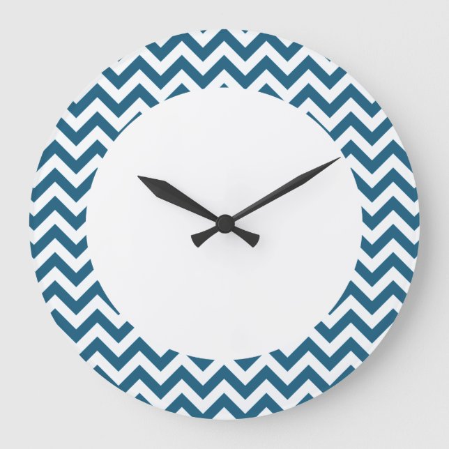 Reloj Redondo Grande Trendy Chevron Wall Clock (Anverso)