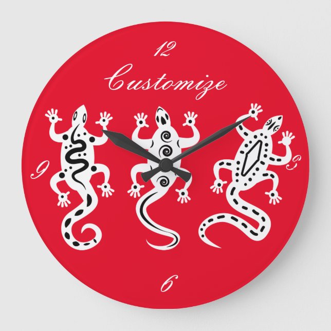 Reloj Redondo Grande Tres Lizards Thunder_Cove Estilo Suroeste (Anverso)