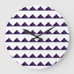 Reloj Redondo Grande Triángulo de Ametist, Birthstone de Febrero, Púrpu