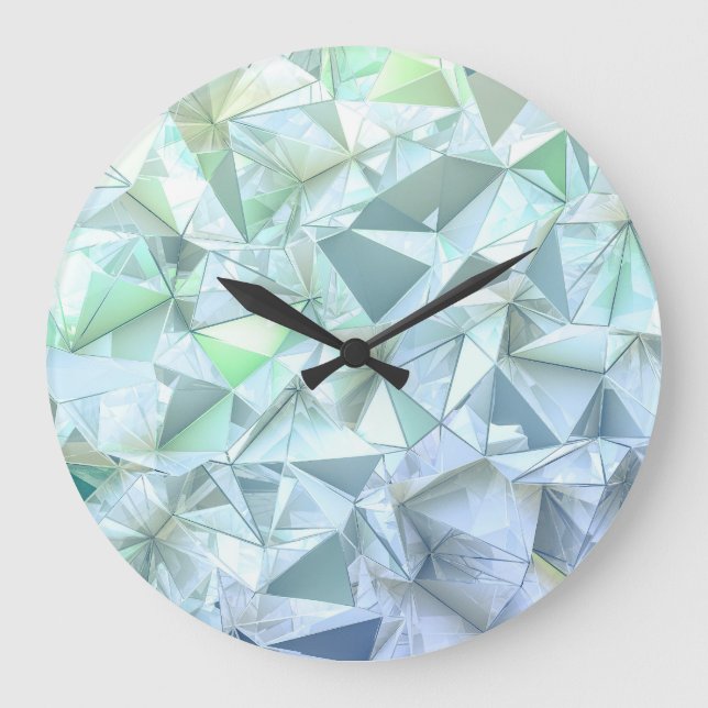 Reloj Redondo Grande Triángulo de cristal 3D, representación ilustrativ (Anverso)