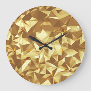 Reloj Redondo Grande Triángulo de oro: Textura de fondo abstracta.