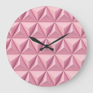 Reloj Redondo Grande Triángulos geométricos 3D: fondo minimalista.
