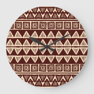 Reloj Redondo Grande Tribal a rayas: Obra de arte fundamental.