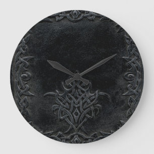 Reloj Redondo Grande Tribal negra caída