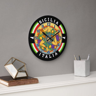 Reloj Redondo Grande Trinacria Sicilia Italia 