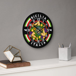 Reloj Redondo Grande Trinacria Sicilia Italia 