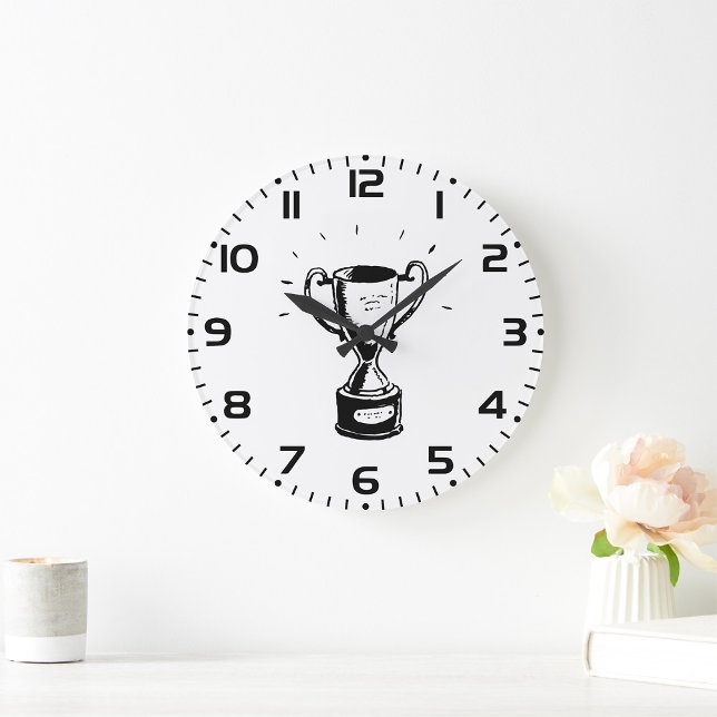 Reloj Redondo Grande Trofeo Blanco Y Negro (Subido por el creador)