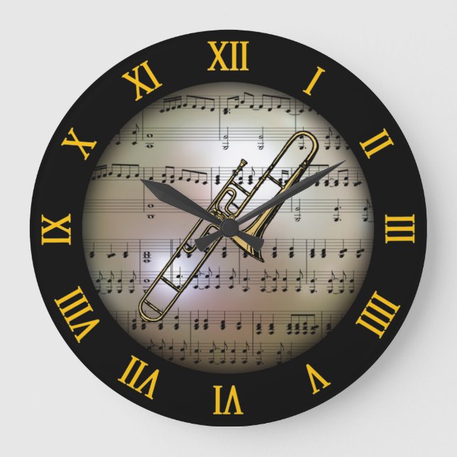 Reloj Redondo Grande Trombone ~ Antecedentes "El planeta musical" * ~ ~ (Anverso)