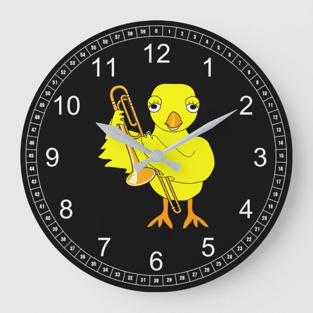 Reloj Redondo Grande Trombone Chick (Anverso)