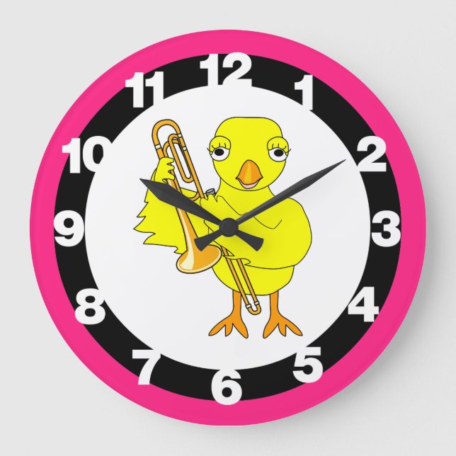 Reloj Redondo Grande Trombone Chick (Anverso)