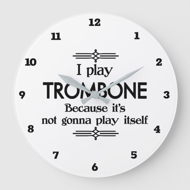 Reloj Redondo Grande Trombone - Tómense música divertida Deco (Anverso)