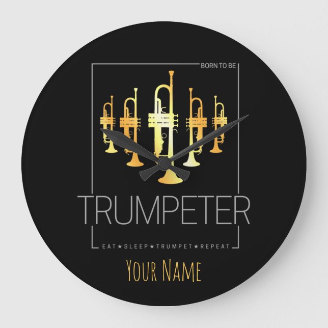 Reloj Redondo Grande Trompeta nacida como trompeta para músicos (Anverso)