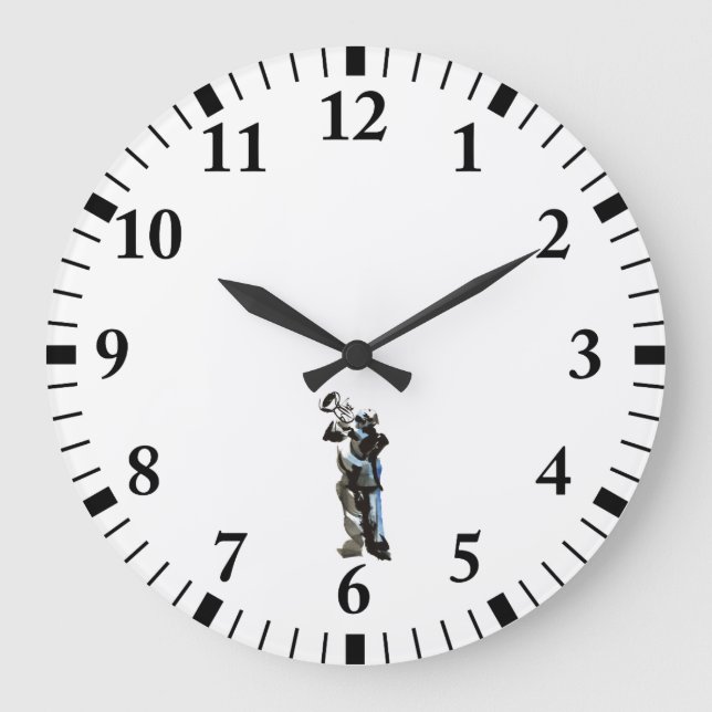 Reloj Redondo Grande Trompetista (Anverso)