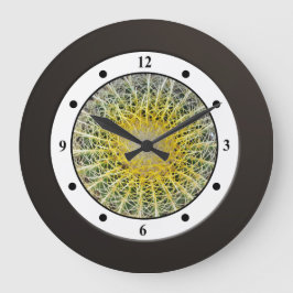 Reloj Redondo Grande Tropical Cactus Plant Modern Digits