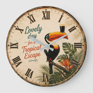 Reloj Redondo Grande Tropical Toucan