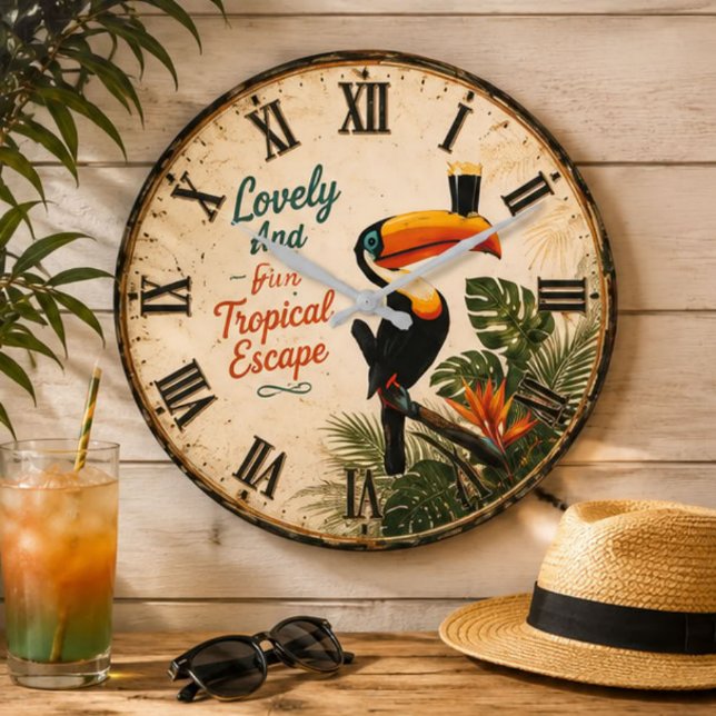Reloj Redondo Grande Tropical Toucan (Subido por el creador)
